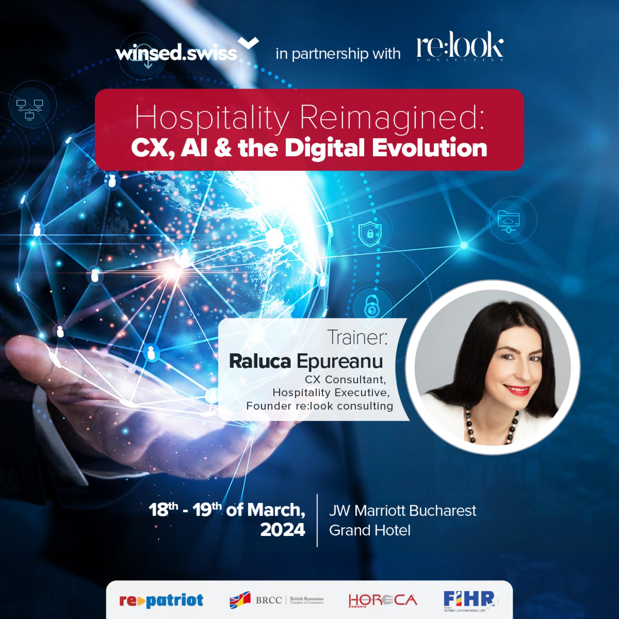 imagine a articolului winsed.swiss, în parteneriat cu re:look consulting, aduce inovația în prim-plan cu noul curs „Ospitalitate Reinventată: CX, AI și Evoluția Digitală